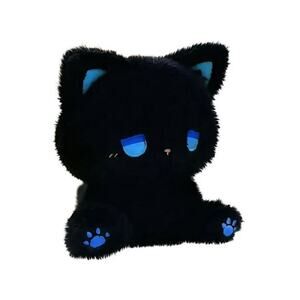 Anime Cute Sad Melancholy Emo Small Plush Cat Toy Stuffed Animal - Blue